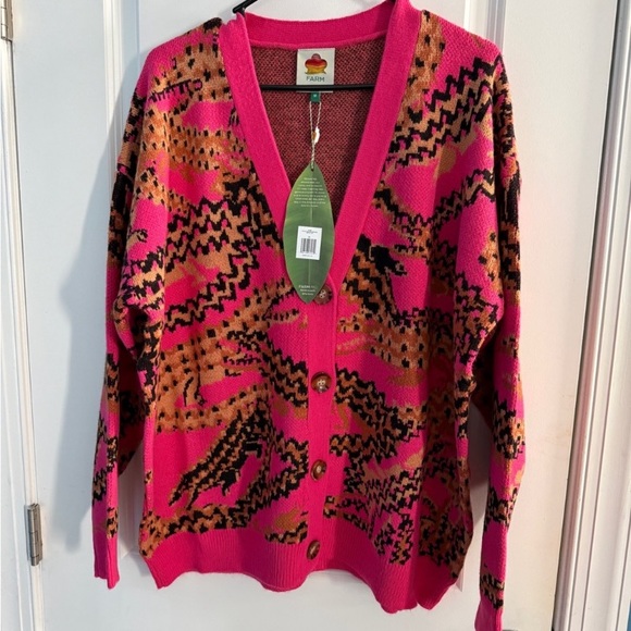 FARM Rio Pink and Orange Patterned Cardigan - Picture 4 of 4